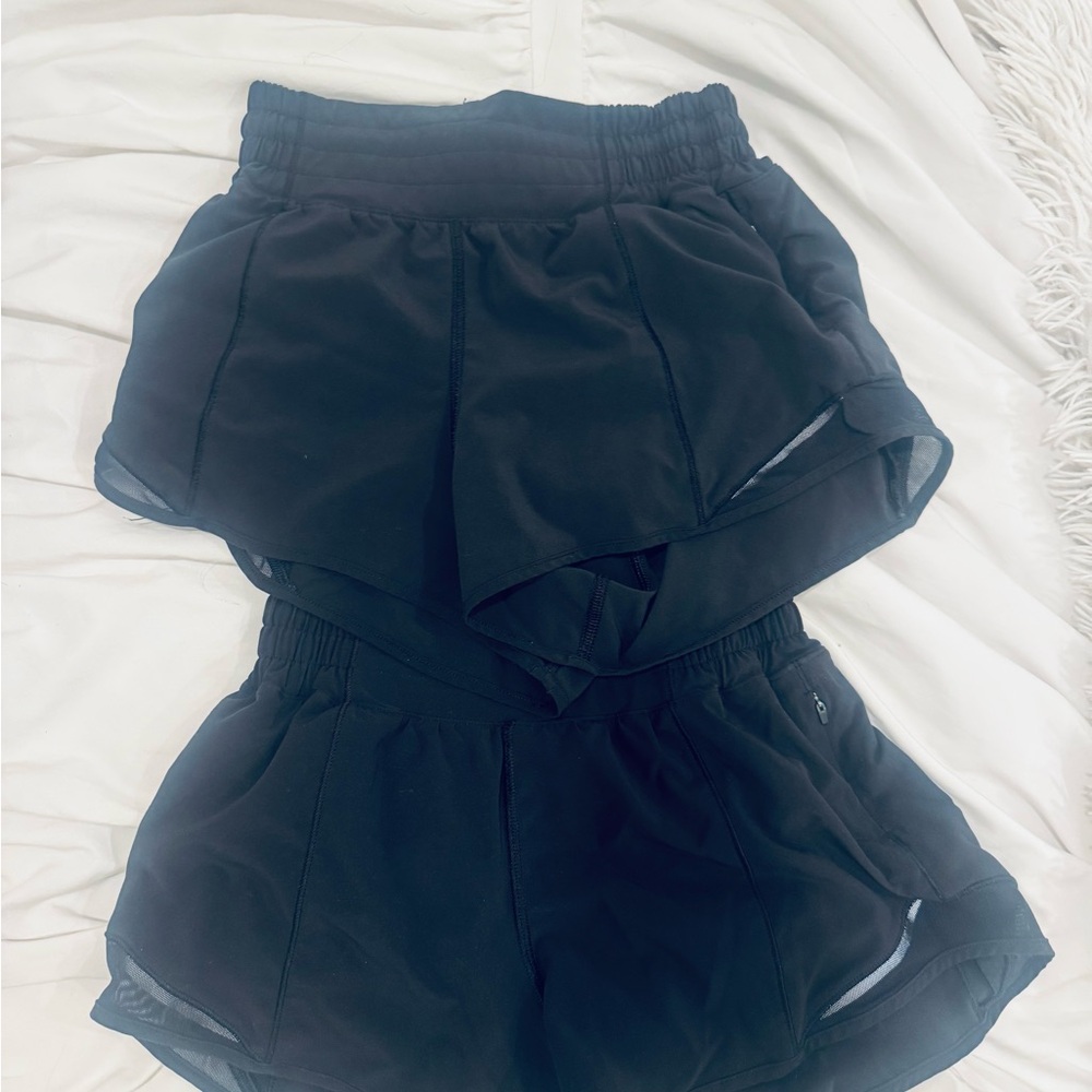 Lululemon Hotty Hot high rise lined shorts 2.5”: Size 2. TWO pairs for $45